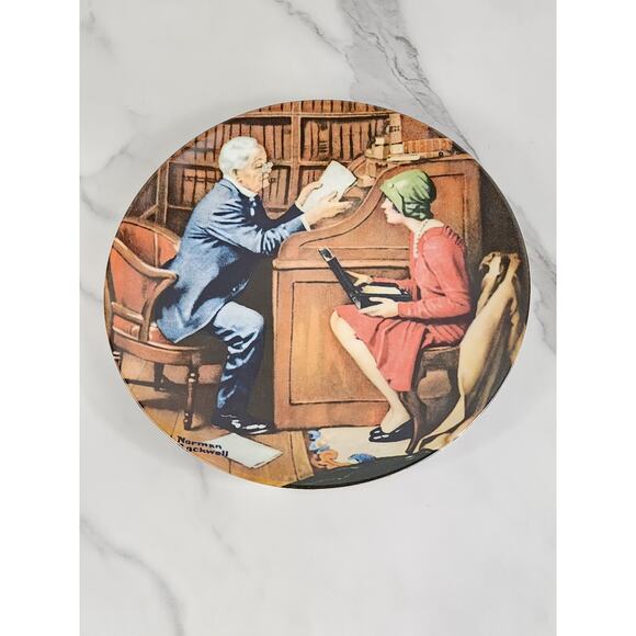 The Professor Plate Wall Decor Year 1986 Fine China 8 1/2" Norman Rockwell Vtg - Picture 10 of 14